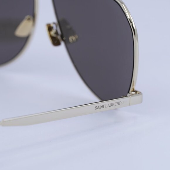 Saint Laurent SL690DUST 004 Sunglasses Gold Aviator Frame, Brown Lenses - Picture 5 of 11